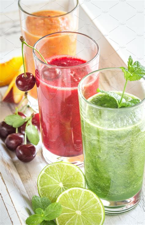 Fruit and vegetable smoothies stock photo containing antioxidant and ...