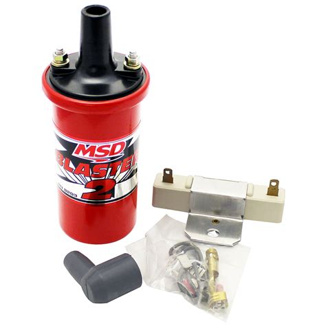 MSD, Blaster 2 Ignition Coil, w/Ballast, 45,000 V, Oil Filled, Red ...