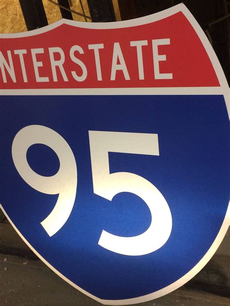 Original INTERSTATE 95 Sign I95 Highway Shield NEW Old Stock Metal Road ...