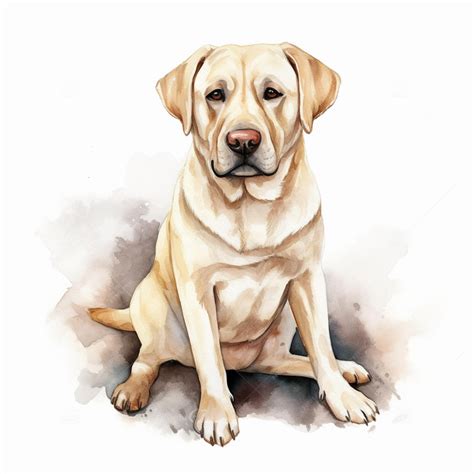 Premium AI Image | A watercolor painting of a yellow labrador retriever.