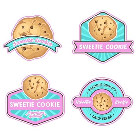 Cookies logo stock vector set | Premium Vector