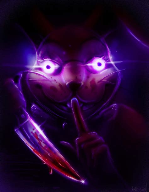 Download A Purple Bunny With A Knife In His Mouth Wallpaper ...