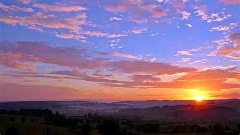 Free Images : landscape, nature, horizon, mountain, cloud, fog, sunrise, sunset, field, prairie ...