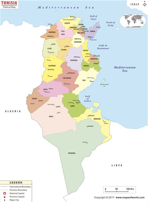 Detailed Map Of Tunisia