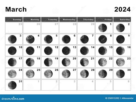 March 2024 Calendar With Moon Phases - 2024 CALENDAR PRINTABLE