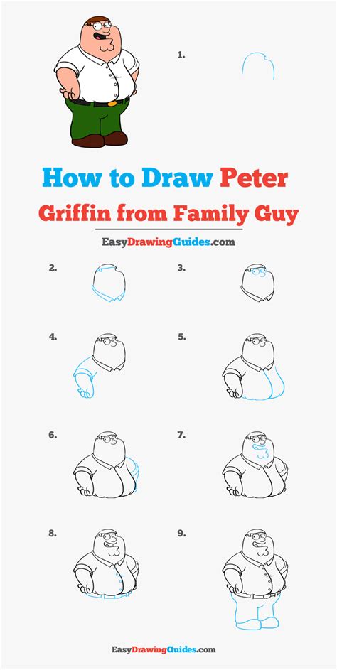 How To Draw Peter Griffin From Family Guy - Draw Peter Griffin Step By ...