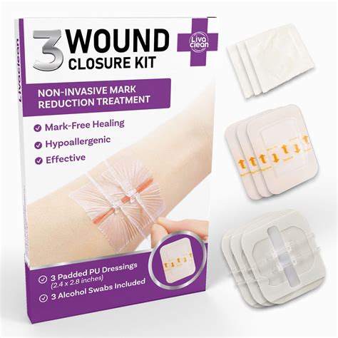 Buy (3 CT) 2.3 X 2.3” Wound Closure Strips - Laceration Closure Kit - Zip Stitch Wound Closure ...