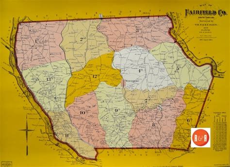 Elkin's 1876 Map of Fairfield County, S.C. - Fairfield County