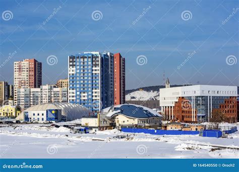 Kemerovo, Winter View from the University Bridge Over the Iskitimka ...