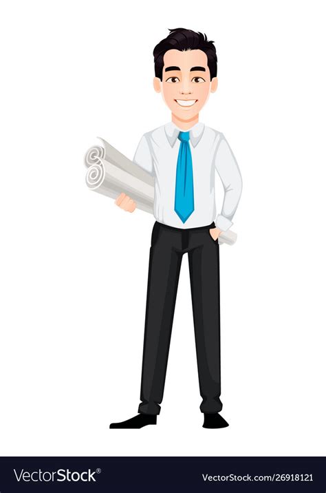 Handsome businessman cartoon character Royalty Free Vector