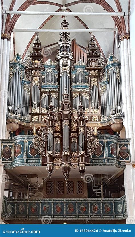 The Beautiful Old Organ of the Cathedral in Riga. Latvia, May 2019 ...