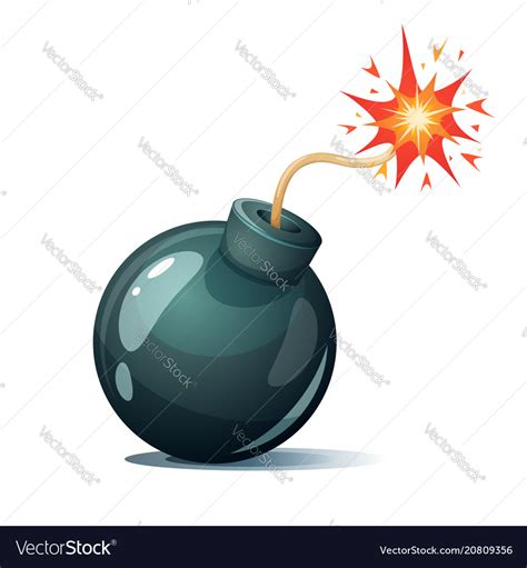 Cartoon bomb fuse wick spark icon Royalty Free Vector Image