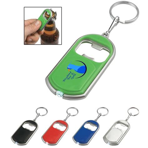 Custom Bottle Opener Keychain with LED Light - Keychain Flashlights