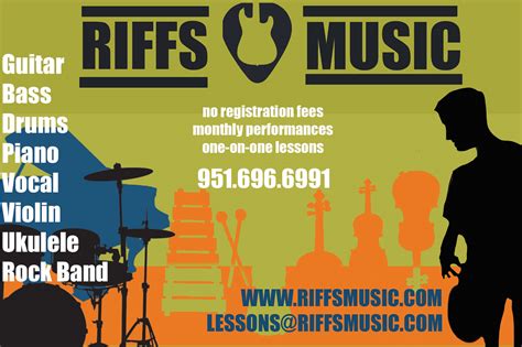 Riffs Music Logo and postcard on Behance