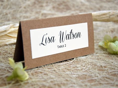 Rustic Chic Place Name Cards, Personalized Lace Wedding Place Cards