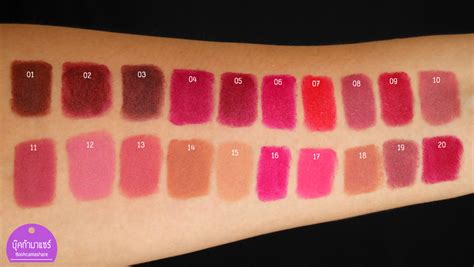 Color swatch : Golden Rose Matte Lipstick Crayon 20 สี - Pantip