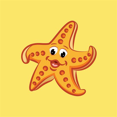 The starfish with the body part and the happy face 4857704 Vector Art ...