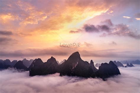 Clouds And Mountains In Guilin Picture And HD Photos | Free Download On Lovepik