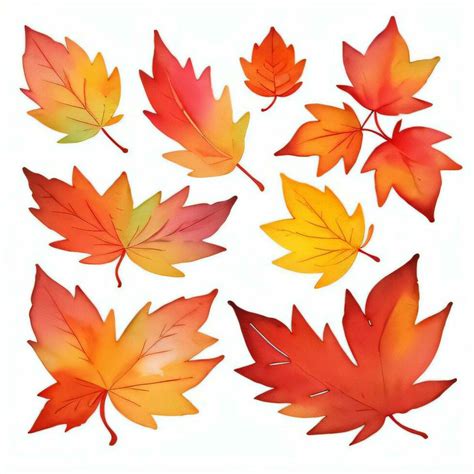 Watercolor Fall Leaves Clipart 29999399 Stock Photo at Vecteezy