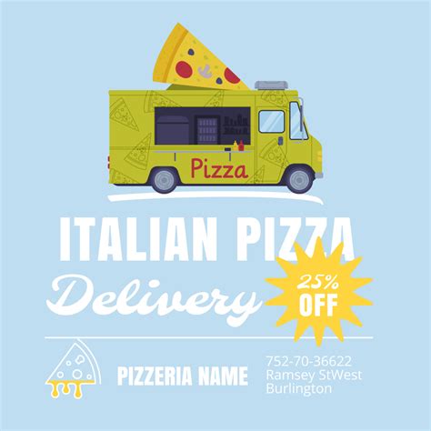 Italian Pizza Delivery Service Online Instagram Post Template - VistaCreate