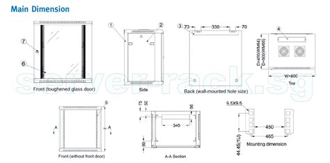 TOTEN 12U Wall Mount Rack / Cabinet ,(W600xD600mm)