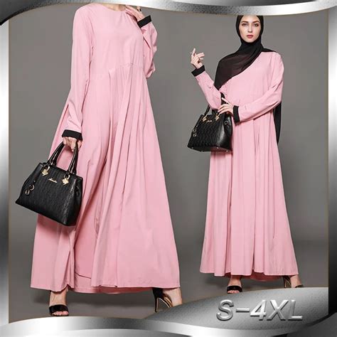 Big Size Pink Adult Abayas for Women United Arab Emirates Robes Prayer ...