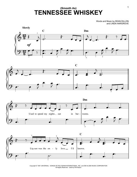 (Smooth As) Tennessee Whiskey | Sheet Music Direct