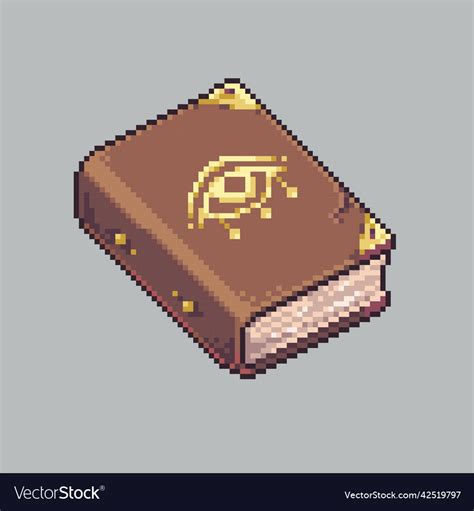 Pixel art book icon for game development Vector Image