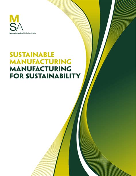 SUSTAINABLE Manufacturing Manufacturing For Sustainability