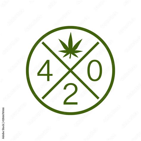 Vector illustration of 420 icon. Logo with hemp leaf Stock Vector ...