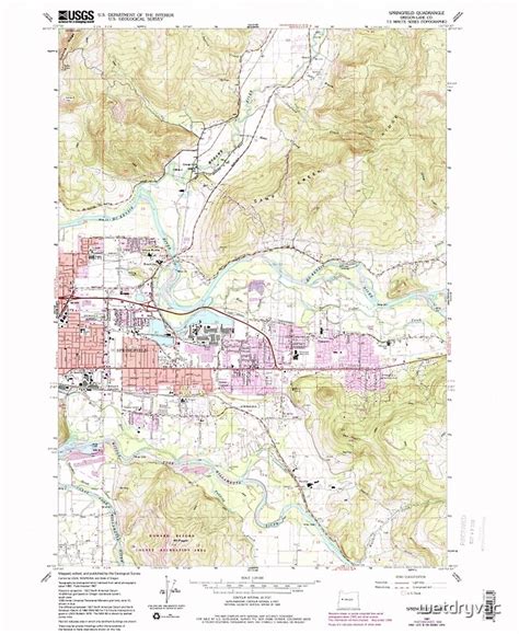 "USGS Topo Map Oregon Springfield 281594 1967 24000" Posters by wetdryvac | Redbubble