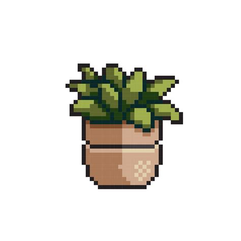 plant in the pot with pixel art style 22284831 Vector Art at Vecteezy