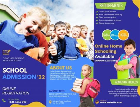 Tri-fold School Brochure Template | School brochure, Information poster ...