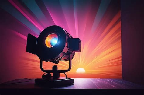 Premium Photo | Aesthetic background with abstract sunset projector lamp