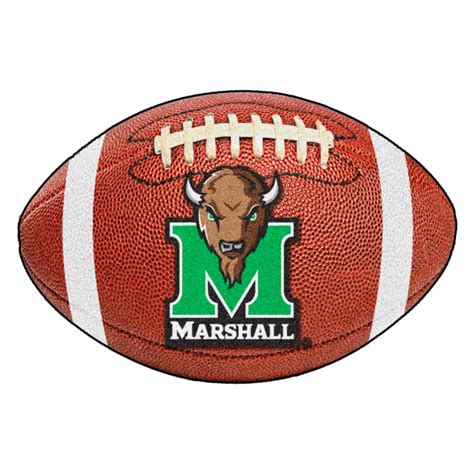 FanMats® 3907 - "Football" NCAA Marshall University 1.8' x 2.8' Oval ...