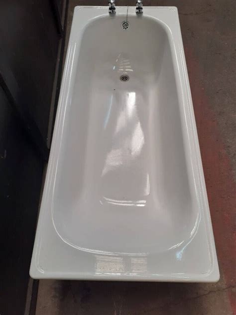 Stainless Steel BATH TUB White Enamel With Taps - By METAL IBERICA 170cm x 70cm | in Hyde Park ...