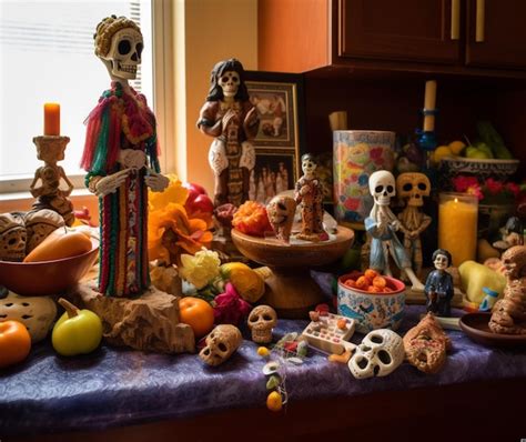 Premium AI Image | An ofrenda filled with offerings for the deceased