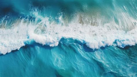 Premium AI Image | An aerial view of a blue ocean with waves