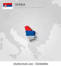 Serbia Neighboring Countries Europe Administrative Map 스톡 벡터(로열티 프리 ...