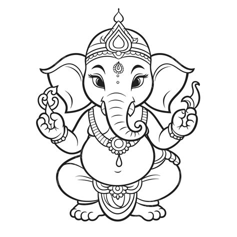 Color Printable Deity Of Hindu Religion Lord Ganesha Coloring Pages For Adults Elephant ...