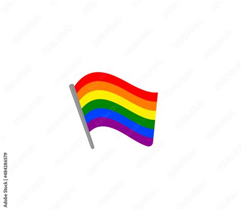 Rainbow flag vector isolated icon. Emoji illustration. LGBT flag vector emoticon Stock Vector ...