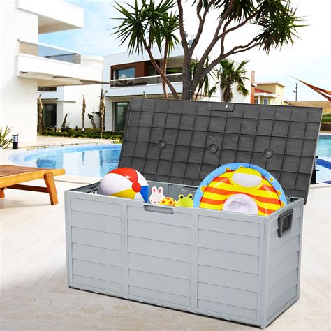 Seizeen 75 Gallon Poolside Storage Deck Box, Large Capacity Waterproof ...