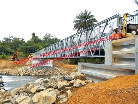 Military Modular Steel Bridge , Construction Pre-engineered Prefab Pedestrian Bridge Across River