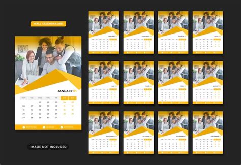 Premium Vector | Wall calendar template