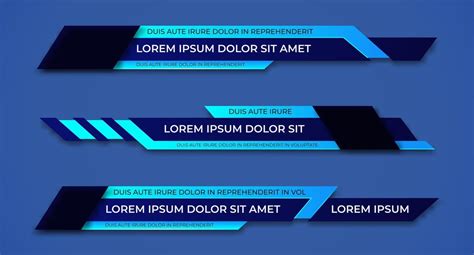 Modern geometric lower third banner template design Colorful lower thirds set template vector ...