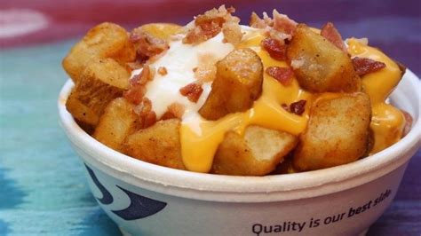 Taco Bell Cheesy Fiesta Potatoes Fiesta Potatoes, Loaded Baked Potatoes, Healthy Tacos, Menu ...