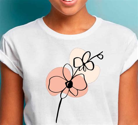 Orchids abstract line art design t-shirt - TenStickers