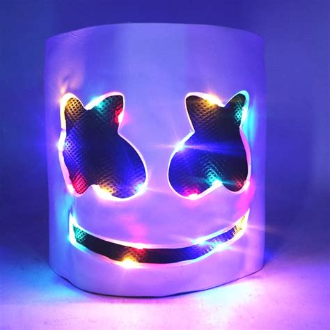 Marshmello DJ LED Luminous Helmet Mask Cosplay Prop Halloween Party ...