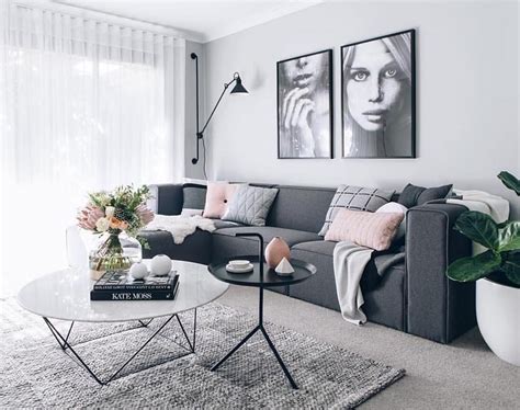 Living Room Design With Dark Grey Sofa | Bryont Blog