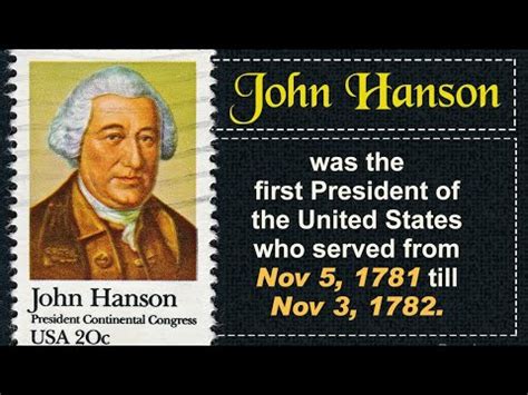 john hanson, first president of united states of america. - YouTube